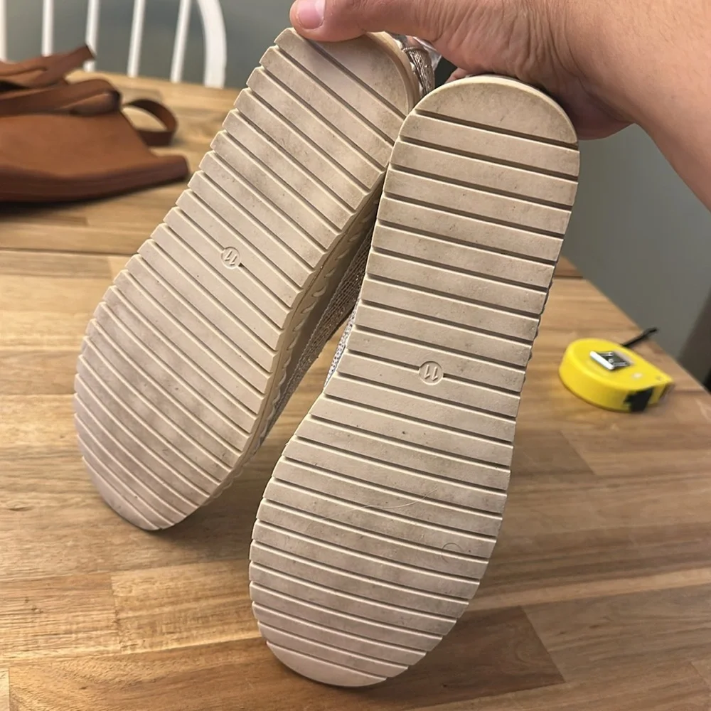 JOLIMALL glitter platform espadrilles
